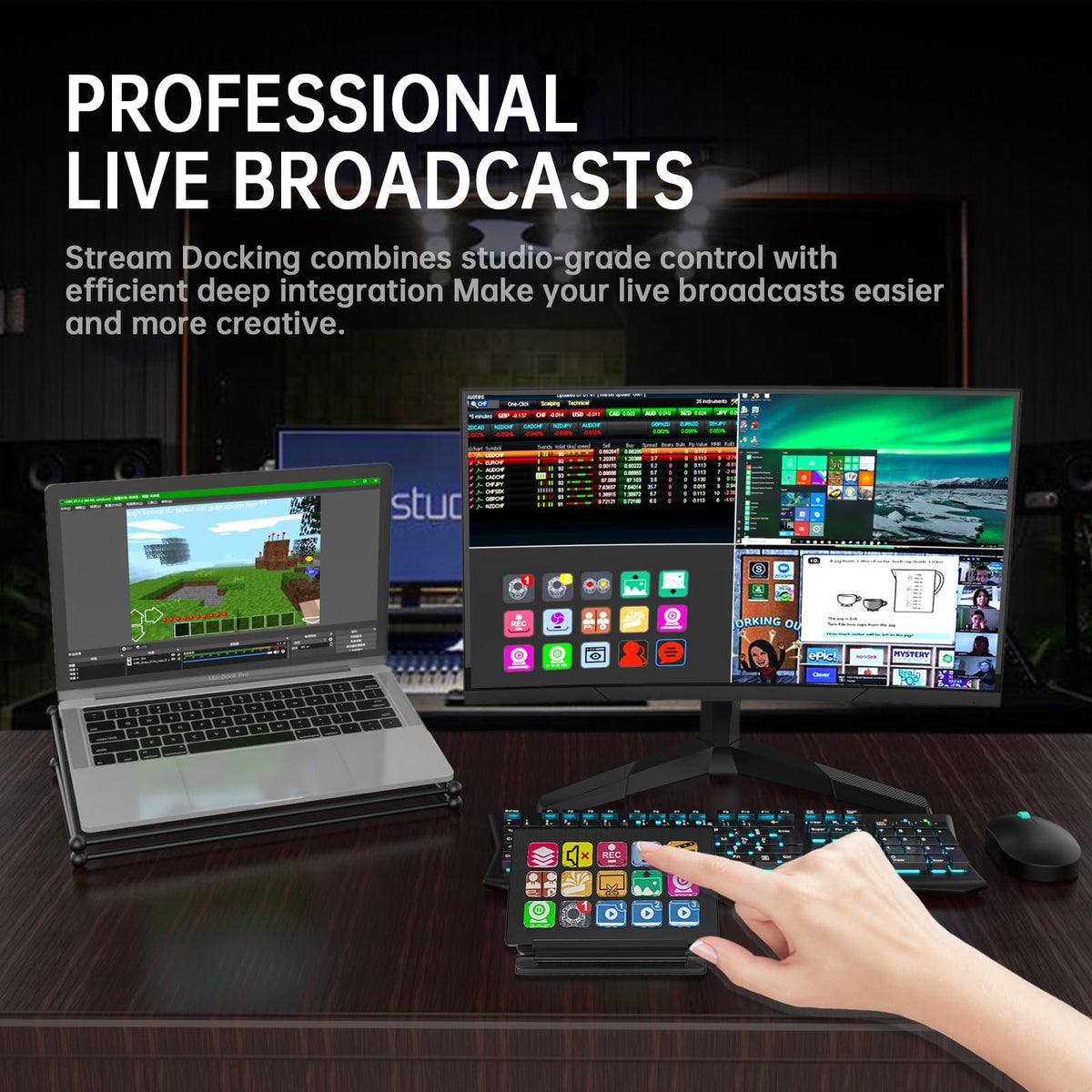 MT-VIKI Stream Controller Deck with 15 Macro Keys