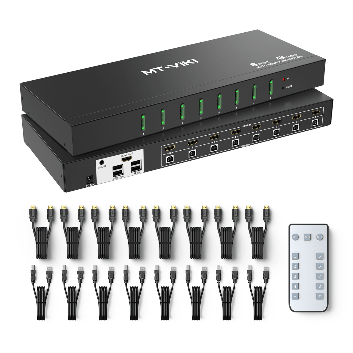 4K 60HZ USB HDMI KVM Switch Console 8 port, Support hotkey/OSD – MT-VIKI