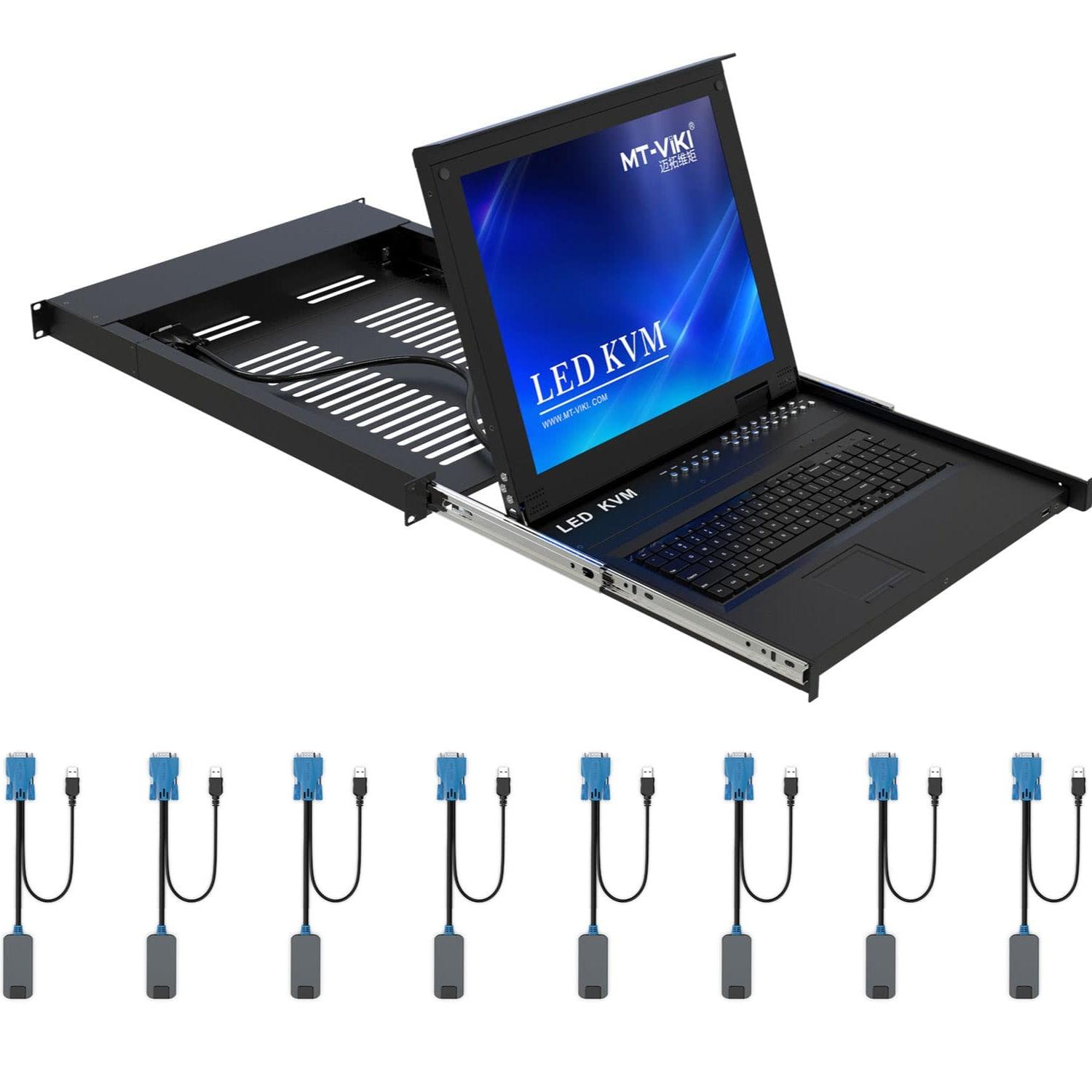 8-Port 17-inch LED CAT5 Digital KVM Switch 1280x1024 with IP Remote Control Function（1708MS-IP） - MT-VIKI