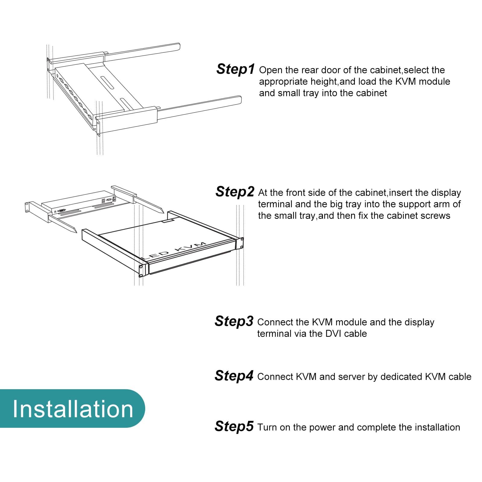 8-Port 17-inch LED CAT5 Digital KVM Switch 1280x1024 with IP Remote Control Function（1708MS-IP） - MT-VIKI