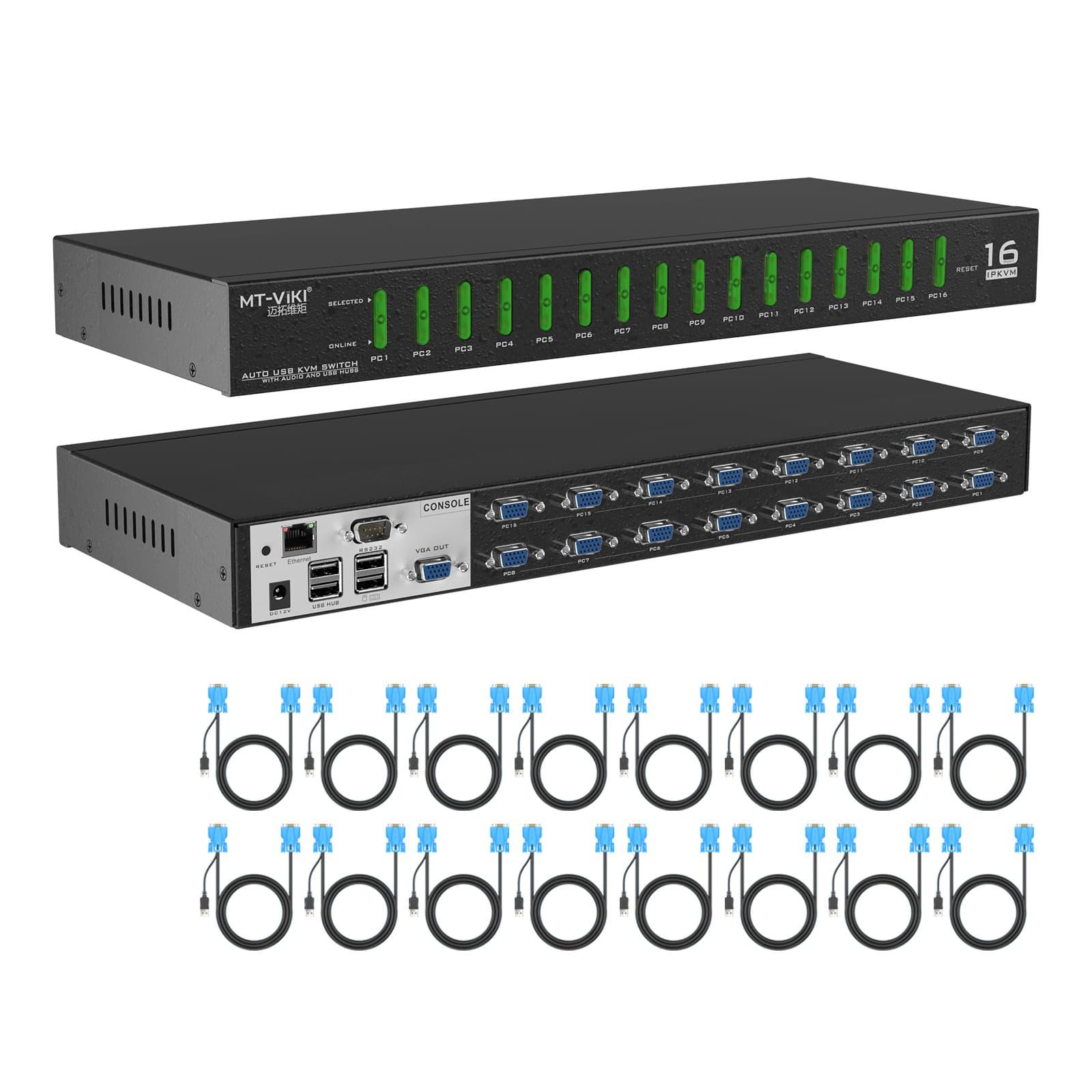Kvm Module Console IP Access KVM Console Switch 16 Port USB VGA + Cables, Web/OSD/hotkey ...