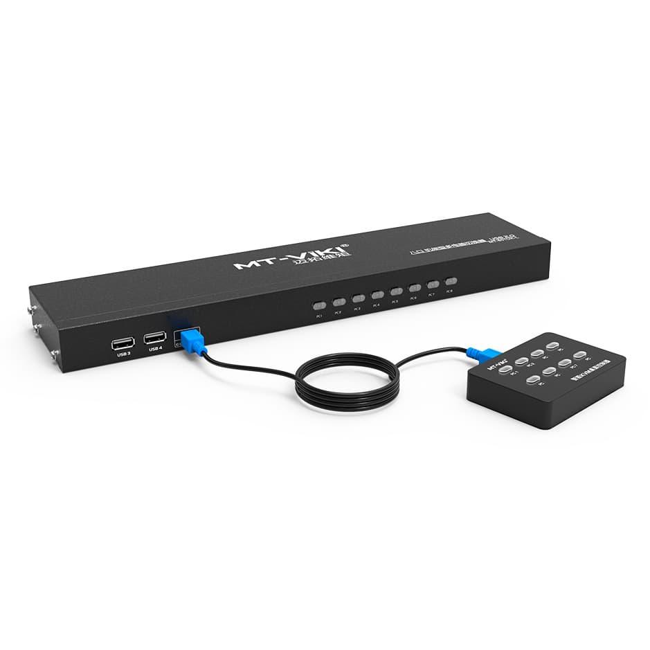 Usb Switch Rackmount KVM Switch 8 Port USB VGA with 8-pack KVM cables 1U Rackmount – MT-VIKI
