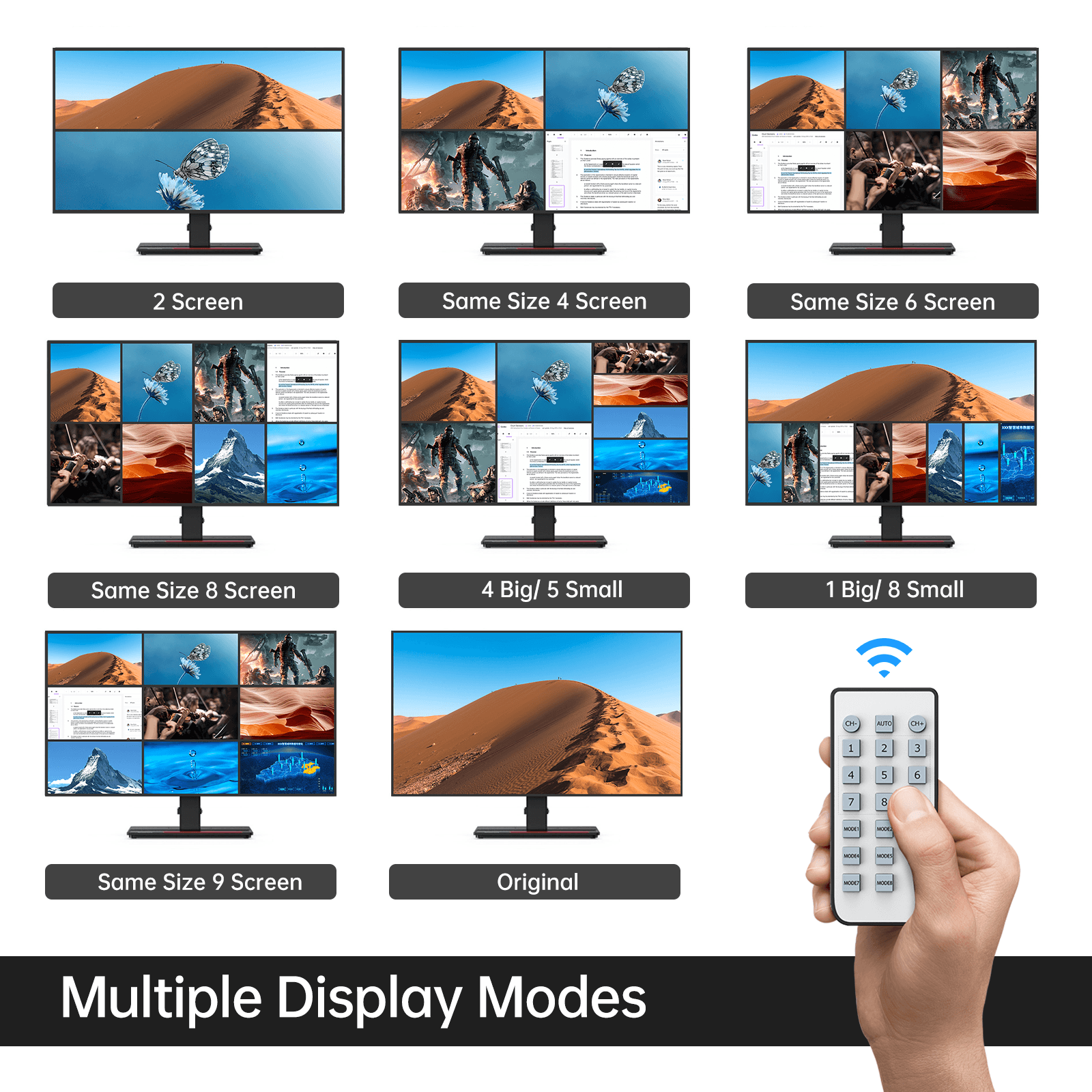 4K 30hz HDMI Multi-viewer 9x1 Monitor Multiviewer 9 to 1 (SW091C) - MT-VIKI