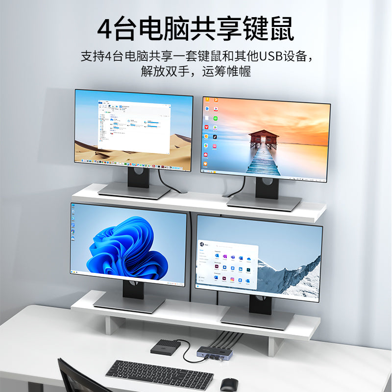 USB 3.0共有スイッチ – 4台のPCで4つの高速デバイスをシームレスに共有