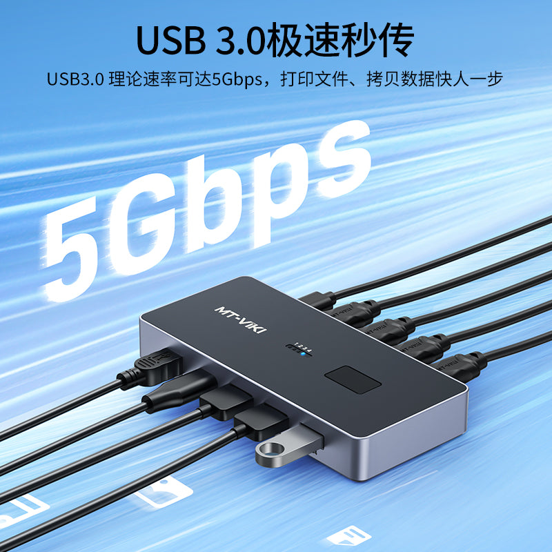 USB 3.0共有スイッチ – 4台のPCで4つの高速デバイスをシームレスに共有