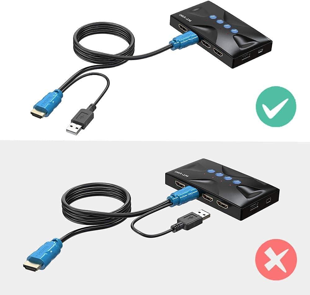 4 Port KVM Switch HDMI 4K@30Hz + Cables（HK04） - MT-VIKI