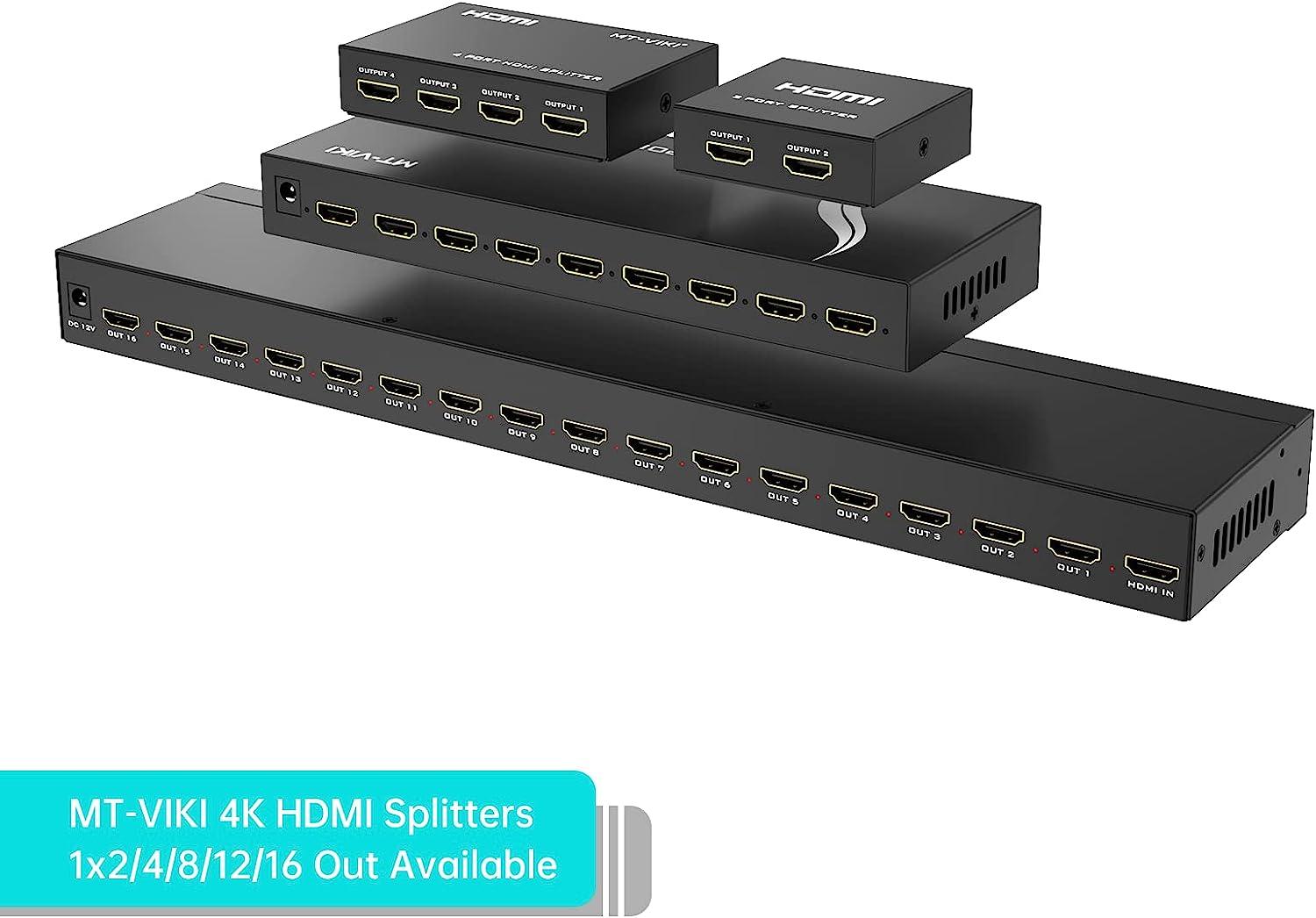 Hdmi Splitter Rack 4Kx2K@30Hz HDMI Splitter 1 in 16 Out, 16 Port Powered HDMI Splitter Mu ...