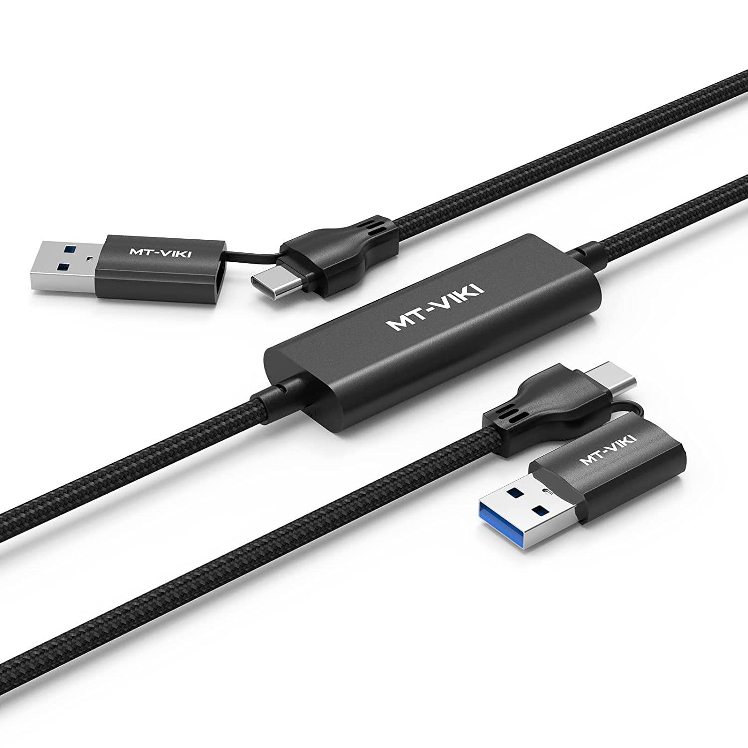 USB 3.0 + Type C Transfer Cable, Two Computer Mutual Data Synchronize - MT-VIKI