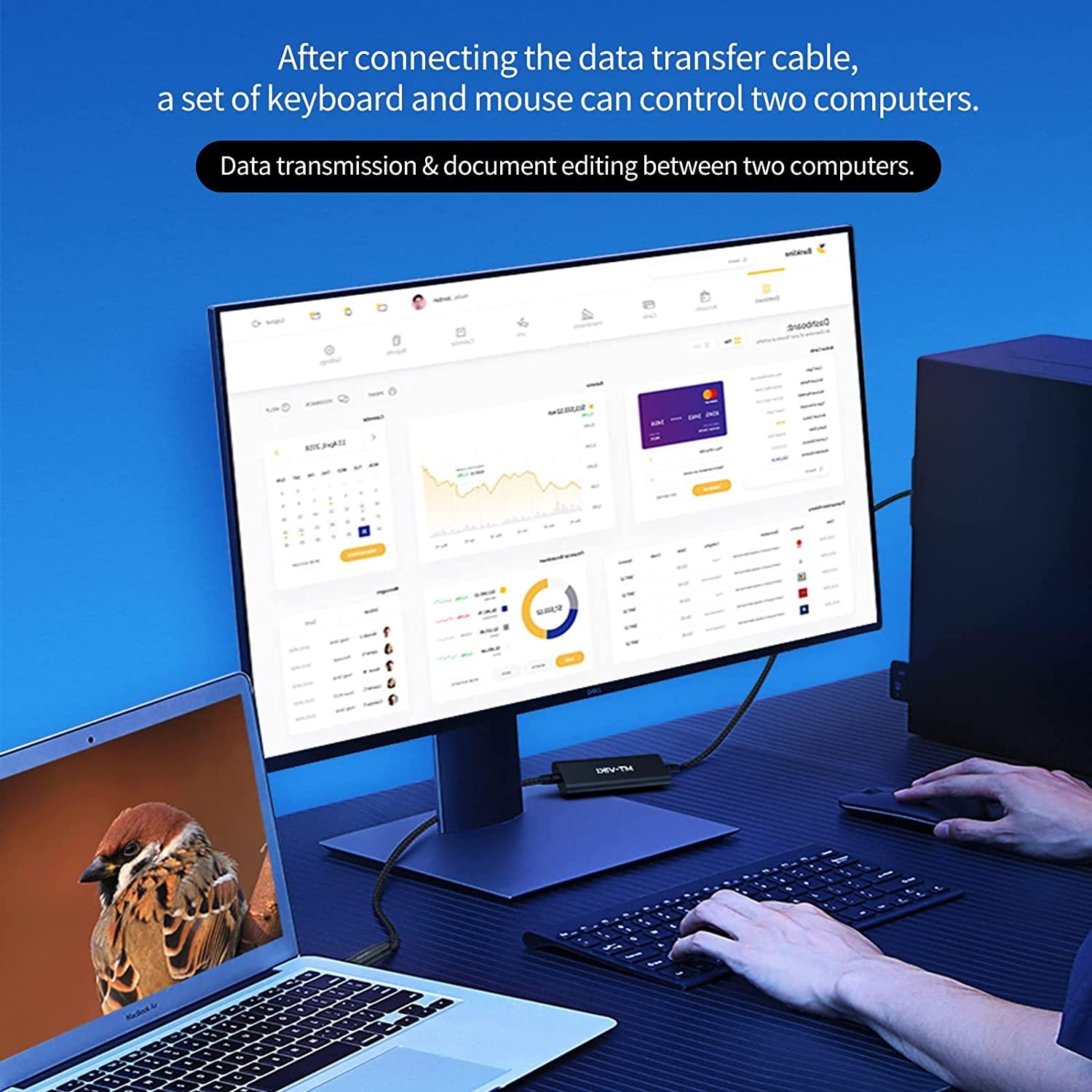 USB 3.0 + Type C Transfer Cable, Two Computer Mutual Data Synchronize - MT-VIKI